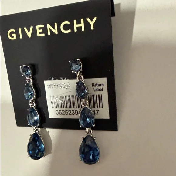 Givenchy Midnight Blue Teardrop Earrings - Picture 5 of 6